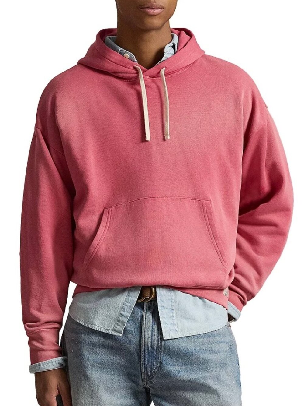 Polo Country Ralph Lauren Men's Vintage Fit Pullover Fleece Hoodie Kangaroo Red